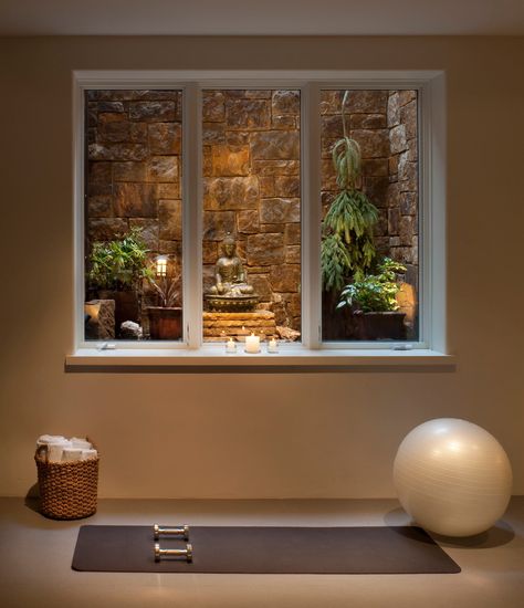 Wellness Room At Home, Wellness Rooms, Egress Window Well, Basement Window Well, Kips Bay Showhouse, Cabin Remodel, Wellness Room, Egress Window, Window Well