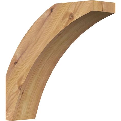 Ekena Millwork Thorton Smooth 3-1/2-in x 12-in x 12-in Western Red Cedar Wood Brace in the Braces department at Lowes.com Cedar Front Porch, Corbels Exterior, Porch Beams, Front Porch Posts, Porch Brackets, Cedar Posts, Roof Edge, Wood Mill, Red Cedar Wood