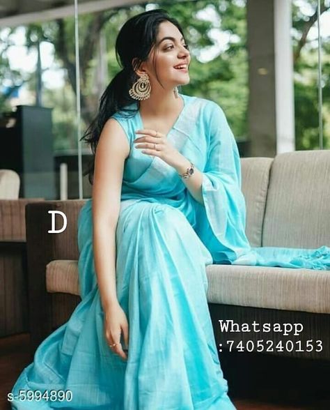 Attractive Women's Saree. For Order DM OR Whatsapp 7405240153. MRP 999. (M 5994890) . . Follow👉@piyush_sonani Follow👉@piyush_sonani… Designer Sarees Wedding, Indian Sari Dress, Modern Saree, Saree Poses, Sari Dress, Indian Saree Blouses Designs, Saree Photoshoot, Saree Models, Blue Saree