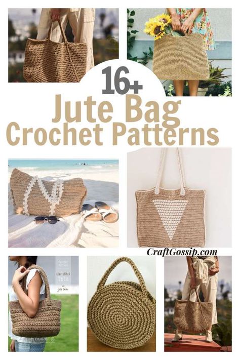 16 Stylish Bags You Can Crochet With Jute – Crochet Crochet With Jute, Crochet Bags And Purses, Diy Crochet Purse, Summer Crochet Patterns Free, Round Bags, Crochet Beautiful, Crochet Beach Bags, Shoulder Bags Pattern, Bags And Purses