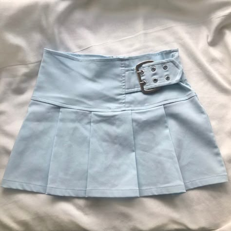 I might be biased but you should probably buy this on Depop 👍 https://depop.app.link/c1nzKaq43ib Cool Skirts, Y2k Mini Skirt, Small Belt, Blue Y2k, Dr Closet, Cute Skirts, 2000s Fashion, Dream Clothes, Cute Fashion