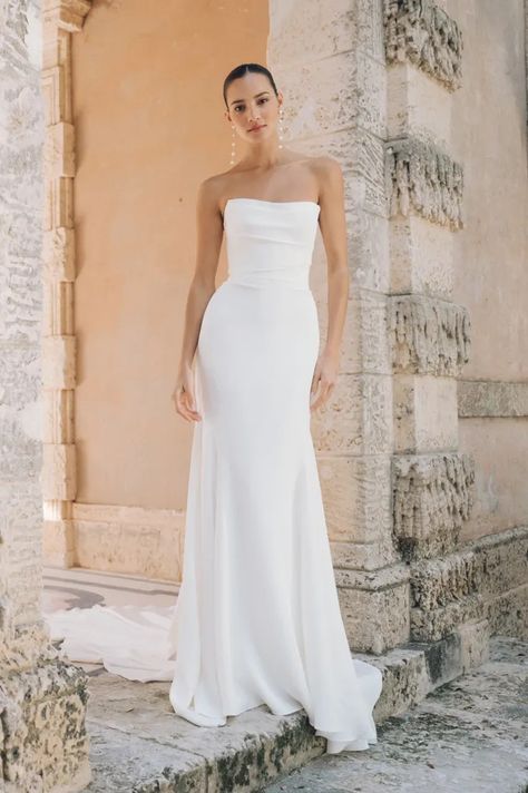 Bridal Gowns by Jenny Yoo Silk Crepe Fabric, Jenny Yoo Bridal, Timeless Wedding Dress, Classy Wedding Dress, Silk Wedding Dress, Jenny Yoo, Dream Wedding Ideas Dresses, Classy Wedding, Black Wedding Dresses