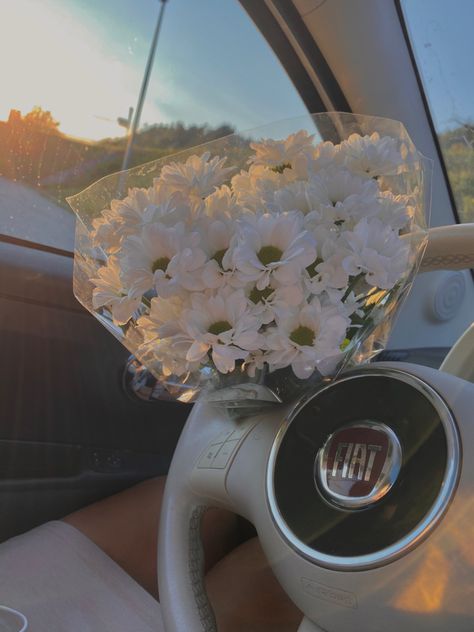 Fiat 500 Aesthetic, 500 Fiat, Fiat 500 Vintage, Drivers Test, Car Goals, Aesthetic Flowers, Car Hacks, First Car, My Dream Car