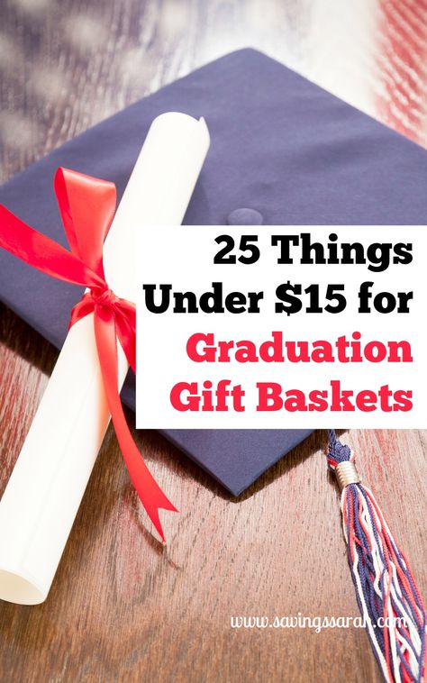 High school and college graduations are milestone events. Help your favorite graduates celebrate by filling Graduation Gift Baskets with these 25 Things Under $15. #graduation #graduationgifts High School Graduation Gift Basket, Graduation Gift Baskets, College Graduation Gift Basket, Inexpensive Graduation Gifts, Graduation Basket, Graduation Gift Basket, High School Grad Gifts, Graduation Shirts For Family, Diy Graduation Gifts