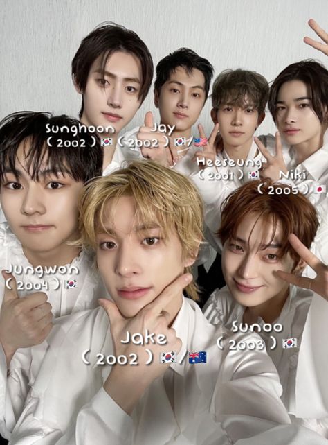 Enhypen Names And Faces, Enhypen All Members, Enhypen Members Name, Tiktok User Name Ideas, Enhypen Name, Enhypen Names, Enhypen Ot7 Icon, Boyfriend Haircut, Ot7 Icon