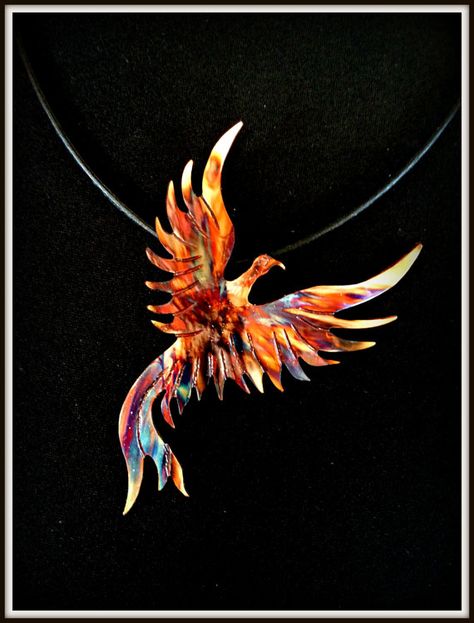 Oxidized copper necklace, phoenix pendant, flame painted phoenix, fire torched… Flame Painting, Xman Marvel, Phoenix Fire, Phoenix Jewelry, Phoenix Necklace, Phoenix Pendant, Oxidized Necklace, Phoenix Rising, Trendy Jewerly