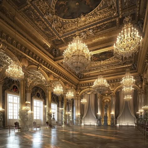 Ball Room Aesthetic, Ballroom Aesthetic, Vintage Mansion, 3dsmax Vray, Gala Night, Ball Aesthetic, Palace Interior, Royal Aesthetic, Unusual Homes