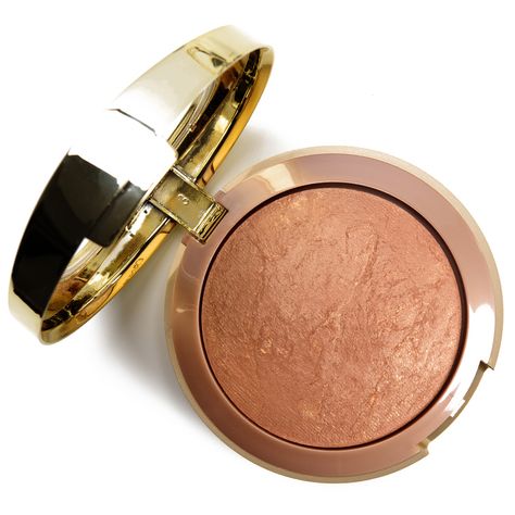 Milani Soleil Baked Bronzer ($8.99 for 0.25 oz.) is a medium brown with strong, warm orange undertones and a moderately, golden pearl sheen. It had semi-opaque, buildable pigmentation with a soft, smooth, and lightly powdery texture that was slightly thinner, but it proved to apply evenly and blend out without difficulty. It had a noticeable glow on my skin but didn't emphasize my skin's natural texture. This shade stayed on nicely for seven hours before fading visibly. Milani Baked Bronzer, Baking Makeup, Baked Blush, Golden Pearl, Bronze Lighting, Daily Makeup, My Skin, Medium Brown, Natural Texture