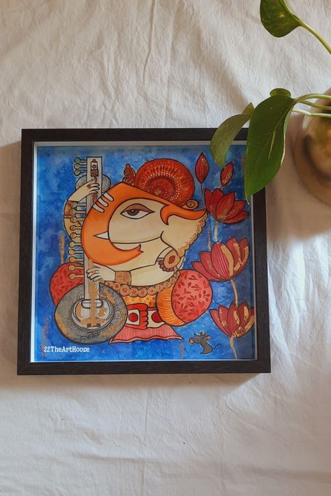 Ganeshji Painting, Ganpati Paintings, Ganesh Art Paintings, Modern Art Canvas Painting, Boho Art Drawings, Ganesh Art, Beautiful Art Paintings, Ganesha Painting, Madhubani Painting