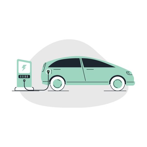 Website Company, Monochrome Illustration, Yoga Illustration, Car Illustration, Electric Car, Illustration Vector, Free Illustrations, Electric Cars, Vector File