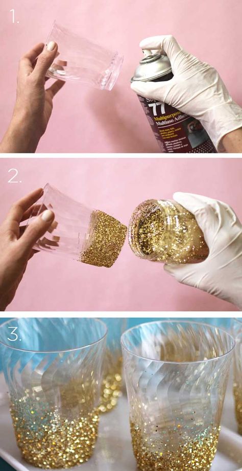 Oscar Viewing Party, Fest Temaer, Idee Babyshower, Skirt Diy, Golden Birthday, Glitter Dipped, Viewing Party, Glitter Cups, Kraf Diy