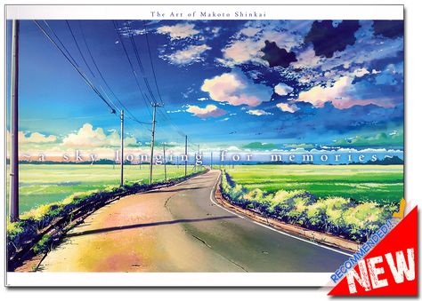 Art of Makoto Shinkai - A Sky Longing for Memories Art Book (US Version) The Garden Of Words, Makoto Shinkai, Japanese Literature, Film Credits, Tv Advertising, Lord Byron, Video Game Design, Japanese Film, Visual Aesthetics