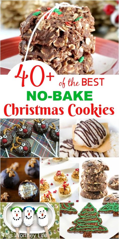 Cookies Kids Can Make, No Bake Christmas Cookies, Christmas Cookies To Make, No Bake Coconut Cookies, Peanut Butter Balls Easy, Bake Christmas Cookies, No Bake Christmas, Christmas Cookies Kids, Bake Christmas