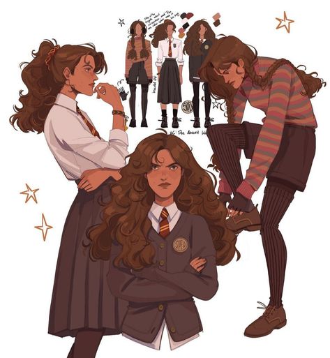 Hermione Granger Art, Hermione Granger Fanart, Hermione Fan Art, Harry Potter Oc, Harry Potter Illustrations, Draco And Hermione, Harry Potter Artwork, Golden Trio, Harry Potter Drawings