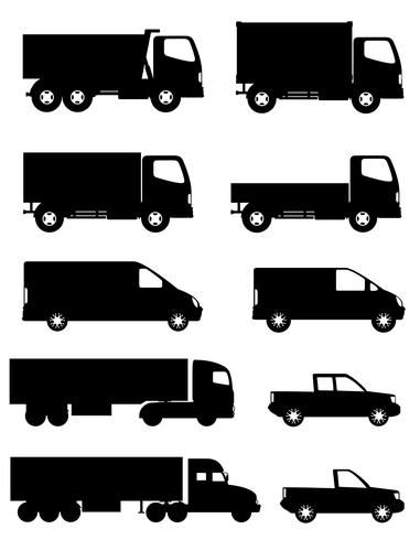 Truck Transportation, Lottery Tips, Car Icons, Silhouette Painting, Silhouette Illustration, Car Illustration, Black And White Style, Black Silhouette, Big Trucks