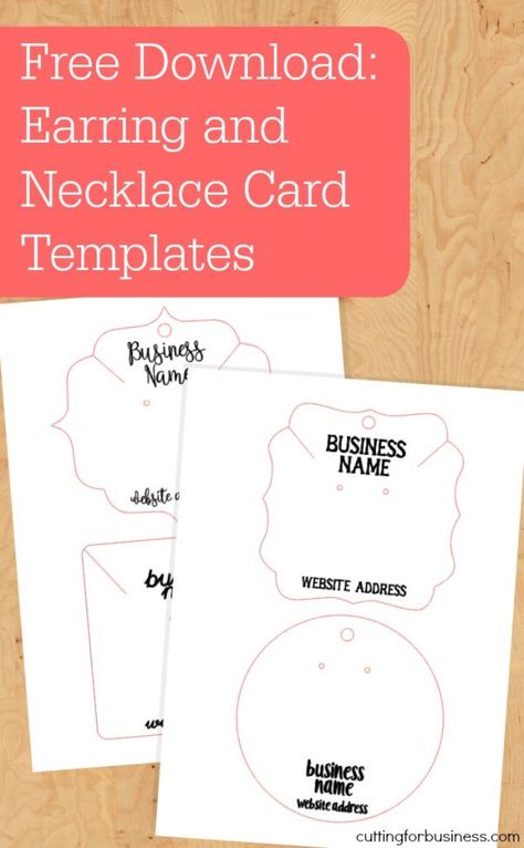 Free Download: Customizable Earring & Necklace Card Templates for Silhouette Cameo, Curio, or Portrait - by cuttingforbusiness.com Diy Earring Cards, Earring Cards Template, Jewerly Displays, Jewelry Display Cards, Packaging Diy, Diy Jewelry Display, Projets Cricut, Jewerly Designs, Card Templates Free