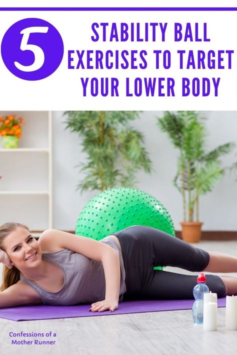 15 minute Lower Body stability ball workout Do at home. Blast your lower body with these 5 moves #StabilityBall #LowerBody #15minutes #5Moves #AtHomeWorkouts #StrengthTraining Stability Ball Workout, Hip Flexor Exercises, Stability Ball Exercises, Ball Workout, Mother Runner, Hip Flexor Stretch, Exercise Ball, Stability Ball, Reverse Lunges