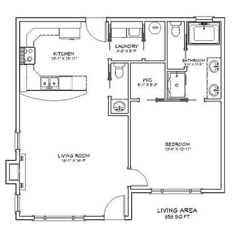 1 Bedroom 1.5 Bath Compact Cottage Architectural Plans, 850 SF, 30'x30', Tiny House Plans, Guest Mother in Law Granny House Floor Plan, PDF - Etsy Mother In Law Cottage, 1 Bedroom House Plans, Small House Blueprints, Studio Floor Plans, Granny House, Small Cabin Plans, Granny Pod, Small Cottage House Plans, One Bedroom House