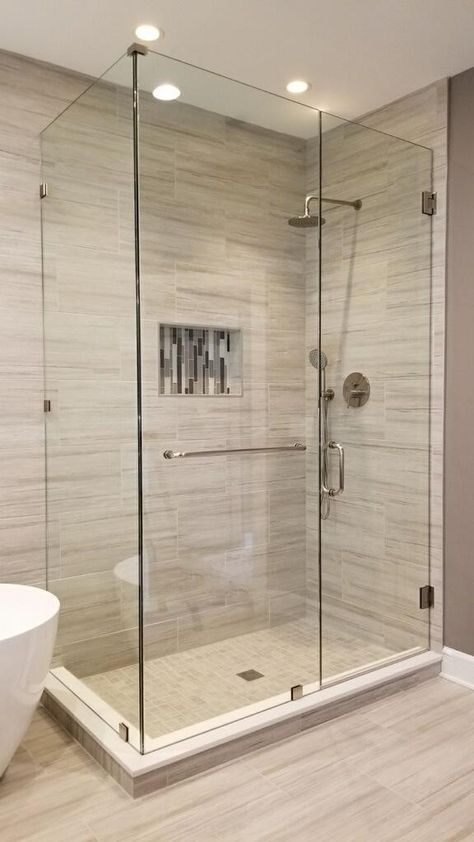 Custom frameless clear tempered glass shower enclosure Shower Enclosures Ideas, All Glass Shower Doors, Glass Shower Enclosures Small Bathrooms, Tempered Glass Shower Door, Glass Shower Design, Bathroom Shower Cubicle Ideas, Small Bathroom Shower Glass Door, Shower Cubicles Ideas, Shower Cubicle Ideas Modern