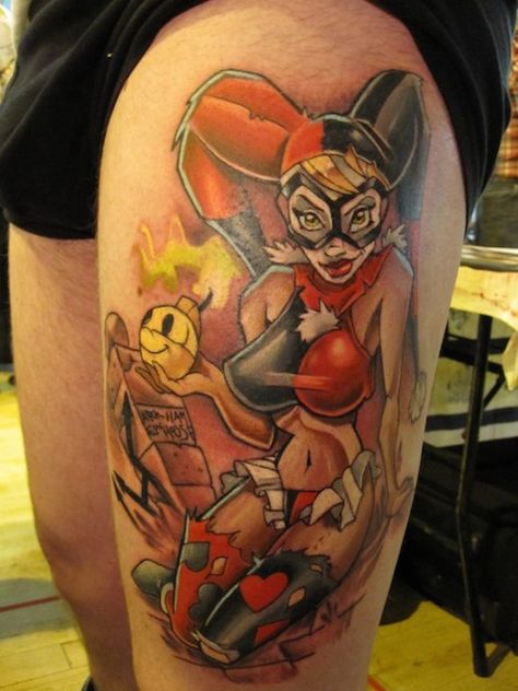 Femme Fatale Tattoos - Inked Magazine Harley Tattoos, Harley Quinn Tattoo, Pin Up Girl Tattoo, Rabbit Tattoos, Weird Tattoos, Pin Up Tattoos, Inked Magazine, Black Ink Tattoos, Great Tattoos