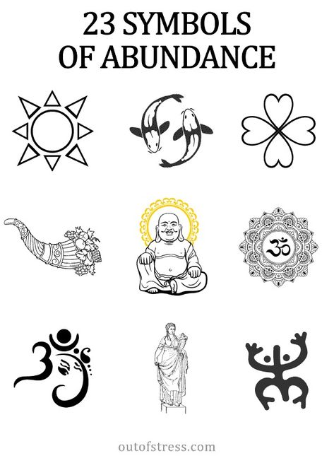 22 Symbols of Abundance from Across the World Tattoo For Abundance, Abundance Symbol Tattoo, Symbols Of Abundance, Symbol Of Abundance, Sigils For Abundance, Abundance Tattoo Law Of Attraction, Sigil For Abundance, Symbols For Abundance, Law Of Attraction Tattoo Ideas