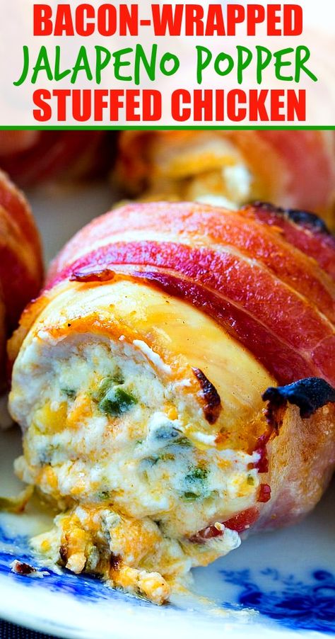 Jalepeno Popper Stuffed Chicken, Bacon Wrapped Stuffed Chicken Breast, Jalapeno Popper Stuffed Chicken, Popper Stuffed Chicken, Bacon Wrapped Stuffed Chicken, Chicken Low Carb, Bacon Wrapped Chicken Breast, Spicy Southern Kitchen, Popper Chicken