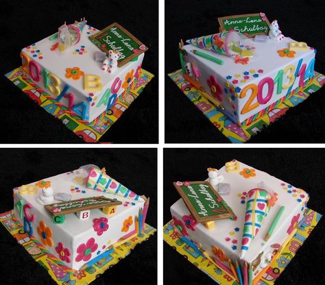 school cake First Day At Preschool, Graduation Diy Decorations, Teacher Cakes, Cake Recipes For Kids, Rock Cake, School Cake, Graduation Candy, Homemade Birthday Cakes, Birthday Cake Recipe