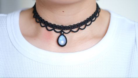 Macrame Choker, Soul Sisters Gifts, Necklace Macrame, Beautiful Chokers, June Birthday, Lace Choker, Special Gifts For Her, Macrame Necklace, June Birthstone