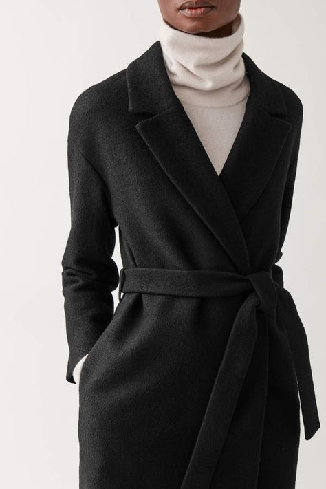 Belted Wool Coat, Wool Wrap Coat, Wool Coat Women, Wool Wrap, Wrap Coat, Winter Coats Women, Women's Coats, Layered Look, Puffer Coat