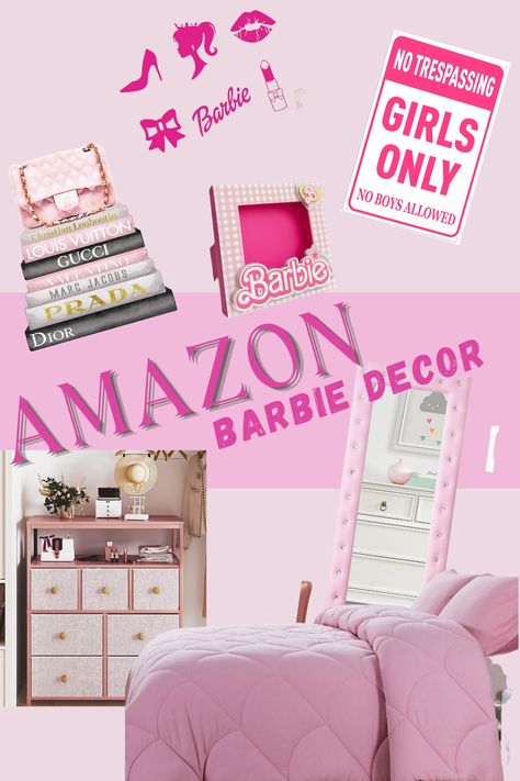 bedroom, bedroom ideas, bedroom inspirations, room decor, room Inso, home decor, Amazon Finds, Amazon Home Decor, Amazon Wishlist, Amazon, Amazon Decor, Amazon Home, Cool Amazon Finds, Barbie Theme Bedroom Room Ideas, Barbie Room Ideas Bedrooms For Kids, Girls Barbie Bedroom, Barbie Bedroom Aesthetic, Barbie Bedroom Ideas Kids, Barbie Room Ideas Bedrooms, Barbie Aesthetic Room, Barbie Themed Room, Barbie Girls Room