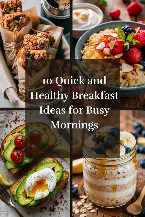 Busy mornings? No problem! These nutritious breakfast ideas are quick, easy, and delicious. From smoothies to avocado toast, fuel your day with meals that take less than 10 minutes! Quick To Go Breakfast Ideas, Healthy And Nutritious Breakfast, Light And Healthy Breakfast, Healthy Breakfast Ideas Recipes, Easy No Cook Breakfast Ideas, Breakfast Ideas Easy Quick Mornings, Healthy Breakfast Recipes On The Go, Full Healthy Breakfast, Pilates Breakfast