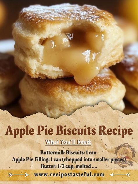 Can Biscuits And Apple Pie Filling, Apple Biscuits Pillsbury, Apple Pie Biscuits Recipe, Biscuits And Apple Pie Filling, Biscuit Dessert Recipes, Apple Pie Biscuits, Biscuit Recipes Dinner, Apple Biscuits, Pillsbury Biscuits