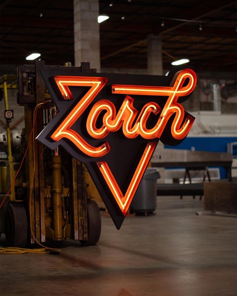 This week we installed a new neon sign for @zorchpizza at their Forest Hill location. Complete with custom copper plated channel letters, LED backer and single stoke neon lettering, it’s a perfect addition to their new location. #neon #customsigns #signs #vintageneon #fabrication #weld #metalfabrication Neon Writing Signs, Neon Lettering, Flying Squirrels, Channel Letter Signs, Neon Letters, Neon Signage, Retail Signage, Shop Signage, Led Projects