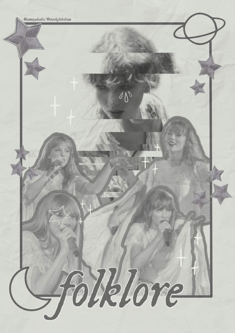 Taylor swift - folklore poster @sunnyydeath on twt @starlightlesbian_ on Pinterest Folklore Poster, Folklore Taylor Swift, Music Poster Design, Taylor Swift Posters, Collage Poster, Taylor Swift Wallpaper, Black And White Posters, Cute Poster, Taylor Swift Pictures