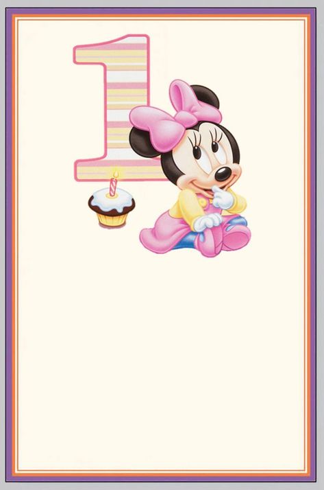 Minnie Mouse First Birthday Invitation Card First Birthday Invitation Cards, Peppa Pig Invitations, Make Birthday Invitations, Minnie Mouse First Birthday, Minnie Mouse Birthday Invitations, 1st Birthday Invitation Template, Minnie Mouse Invitations, Birthday Invitation Card Template, Minnie Mouse 1st Birthday