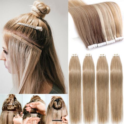 Hair Extension Tips And Tricks, Hair Extensions Tutorial, Diy Hair Extensions, Best Human Hair Extensions, Types Of Hair Extensions, I Tip Hair Extensions, Real Human Hair Extensions, Hair Tape, Hair Extentions