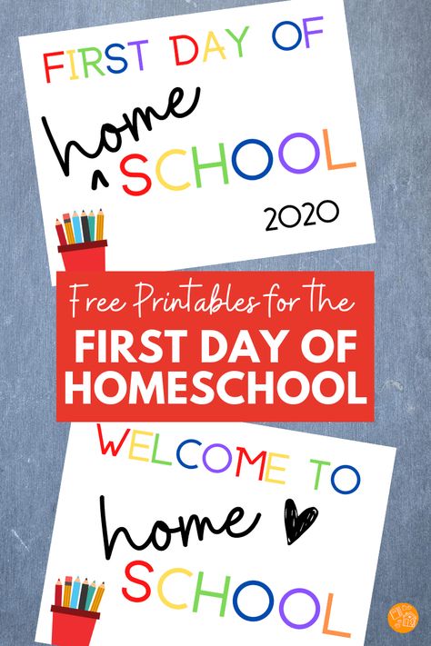 Free First Day of Home School Printables! Celebrate the first day of homeschool with these cute free printables. Perfect for virtual school and distance learning too! 1st Day Of Homeschool Printables, First Day Of Homeschool Printable, First Day Of Homeschool Pictures, Printable Teacher Appreciation Cards, First Day Of School Celebration, First Day Of School Traditions, Back To School Routines, Homeschool Themes, First Day Of Homeschool