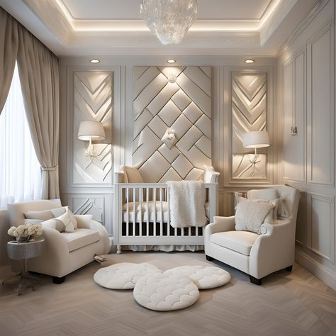 Heaven Nursery Theme, Baby Room Boy Ideas, Baby Nursery Small Space, Baby Room Aesthetic, Luxury Baby Nursery, Cozy Baby Room, Small Space Nursery, Luxury Nursery, Dream Nursery