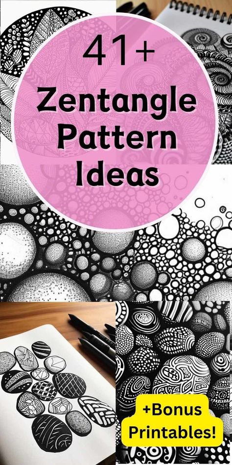 Zentangle Patterns Beginners, Zentangle Printables Free, Tangle Art Patterns Simple, Zantangle Art Artwork Easy, Free Zentangle Patterns Printables, Drawing Ideas Zentangle, Zentagle Art Zentangle Patterns, Zen Tangles Patterns, Zentangle Patterns Coloring Pages