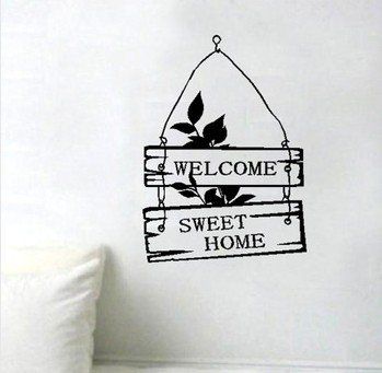 Welcome Sweet Home Sign Bedroom Living Room Decor Art Vinyl Wall Sticker Home Door Window Decoration Decal 43X31CM Home & Kitchen Simple Wall Paintings, Creative Wall Painting, Living Room Door, Wall Stickers Wallpaper, Diy Wall Painting, Diy Wand, Wall Painting Decor, Removable Wall Stickers, Wall Paint Designs