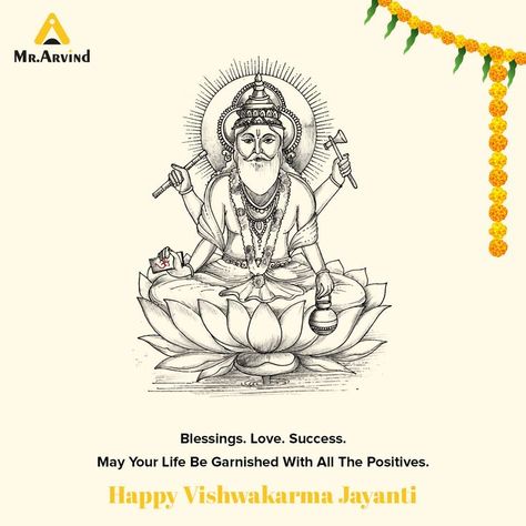 With the blessings of #LordVishwakarma, all your future ventures must see the light of success! Happy Vishwakarma Jayanti 🙏 #HappyVishwakarmaJayanti #VishwakarmaJayanti #MrArvind Happy Vishwakarma Jayanti, Vishwakarma Jayanti, The Light