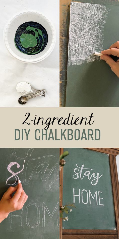 DIY 2-ingredient Chalkboard Homemade Chalkboard, Diy Chalkboard Paint, Make A Chalkboard, Valspar Colors, Unsanded Grout, Green Chalkboard, Jenna Sue, Chalkboard Lettering, Leftover Paint