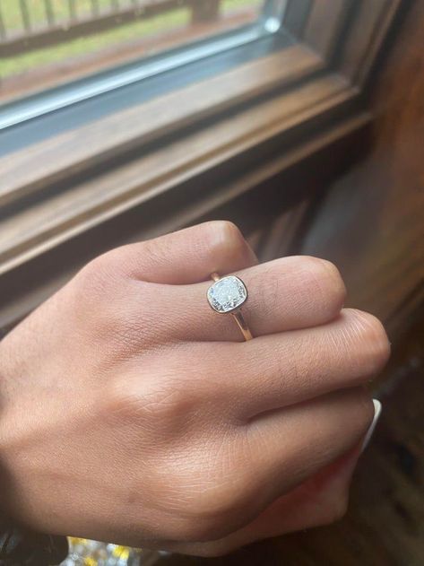 Cushion Cut Engagement Ring Bezel Set Engagement Rings, Bezel Diamond Rings, Engagement Ring Cushion, Bezel Set Diamond Ring, Cushion Diamond Ring, Bezel Set Engagement Ring, Diamond Ring Princess Cut, Engagement Ring Inspiration, Bezel Engagement Ring