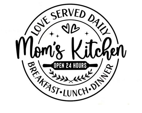 Mom Kitchen Signs, Moms Kitchen Sign Home Decor, Moms Kitchen Sign, Mom Kitchen Quotes, Kitchen Cricut Projects, Cute Kitchen Quotes, Kitchen Sayings Signs Quotes Funny, Cricut Kitchen Signs, Kitchen Signs Sayings