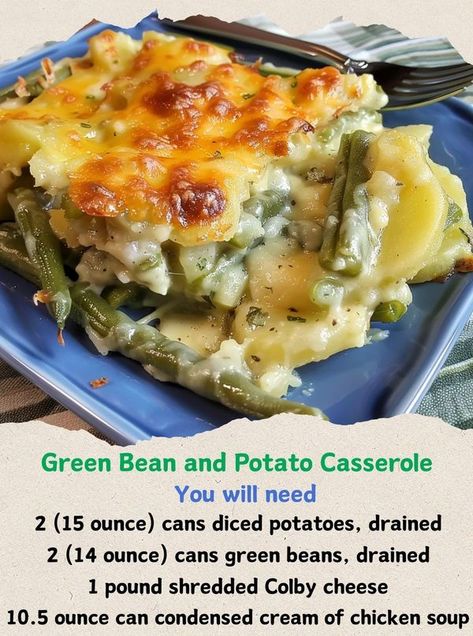 Alexander's Recipes Green Bean And Potato Casserole Recipe, Alexander’s Recipes, Potato And Green Bean Recipe, Best Canned Green Bean Recipe, Alexanders Recipes, Vegetable Side Dishes For A Crowd, Potato Green Bean Casserole, White Potato Recipes, Green Bean And Potato Casserole