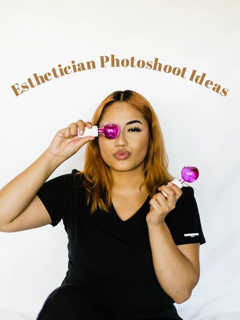 Headshot Poses Esthetician, Esthetician Studio Photoshoot, Spa Staff Photoshoot Ideas, Esthetician Photo Shoot Ideas, Professional Esthetician Headshots, Esthetician Picture Ideas, Aesthetician Headshots, Waxer Esthetician Photoshoot, Esthetician Head Shots