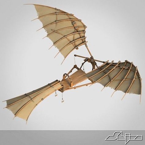 Davinci Flying Machine, Best Science Fair Projects, Da Vinci Flying Machine, School 8th Grade, Da Vinci Inventions, Cool Science Fair Projects, Hang Glider, Steampunk Airship, Flying Machine