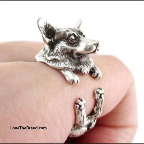 Living In The Jungle, Animal Wrap Rings, Animal Themed Jewelry, Welsh Corgi Puppies, Animal Ring, Dog Ring, Corgi Puppy, Super Cute Animals, Animal Rings