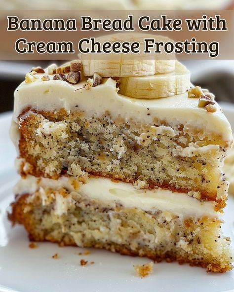 Dulcia Recipes Icing For Banana Bread, Fluffy Banana Bread, Perfect Banana Bread, Cake With Cream Cheese Icing, Banana Bread Cake, Cheese Alternatives, Stick Butter, Cake With Cream Cheese Frosting, Cream Cheese Frosting Recipe