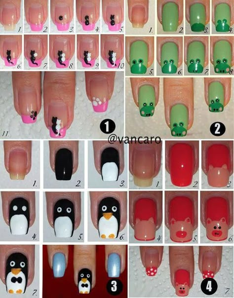 Animal Nail Designs, Nailart Tutorial, Animal Nail Art, Different Nail Designs, Nail Art For Beginners, Art For Beginners, Creative Nail Designs, Animal Nails, Super Nails